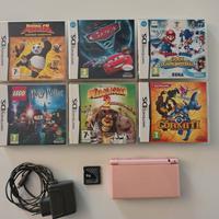 NINTENDO DSLITE ROSA + ALIMENTATORE + GIOCHI 