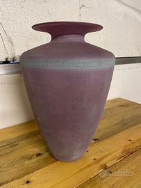 Vaso di vetro sabbiato stile etrusco