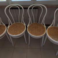 Set di 4 sedie Thonet con paglia di Vienna, (1981)