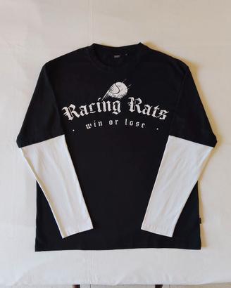 Cropp t-shirt layered a manica lunga "Racing Rats"