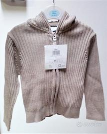 Maglia cotone con cappuccio, nuova 12 mesi