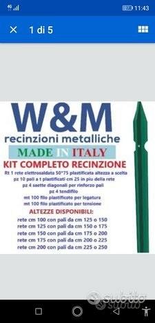 Kit Recinzione Elettrosaldata Plastificata H 150 cm - Reti Store