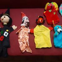 Marionette burattini da muovere con mano vintage