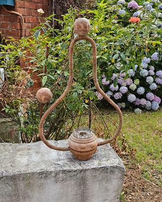 lampadario in legno e corda in stile rustico