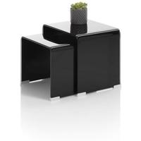 Set Tavolini in vetro nero