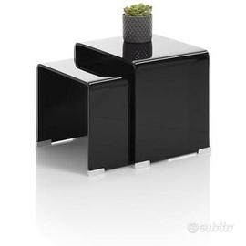 Set Tavolini in vetro nero