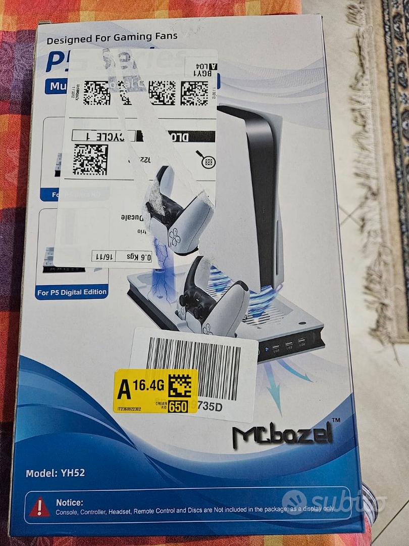 Stazione di ricarica per raffreddamento PS5 con luci a LED e ventole,  supporto di ricarica rapida con doppio controller di ricarica per PS5  UHD/edizione digitale, Wireless,Usb : : Videogiochi