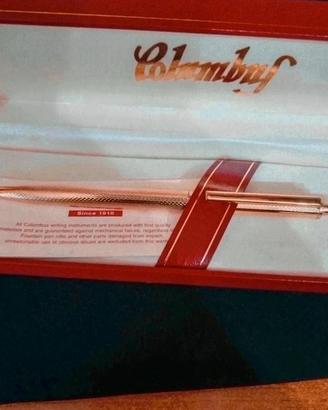 Penna a sfera Columbus placcata oro 
