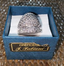 Anello vintage a cupola argento 925 primi 2000