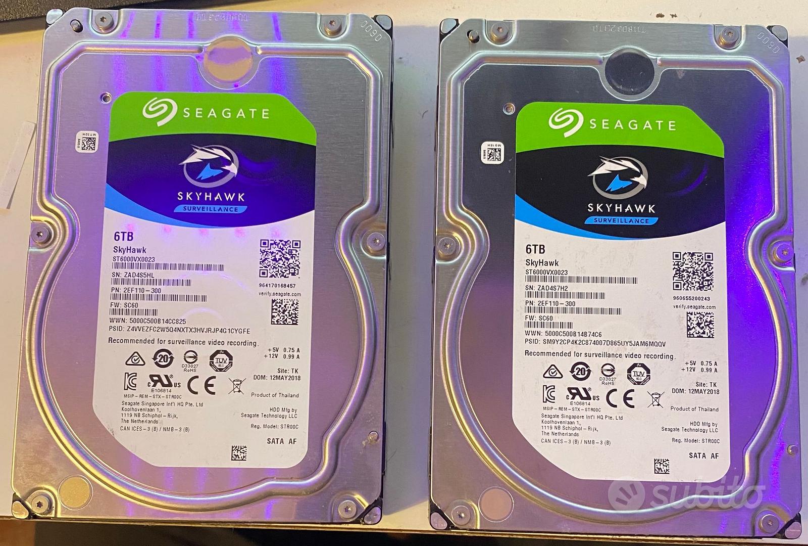 2 HDD Seagate SkyHawk 6TB SATA – 12TB – SMART OK - Informatica In ...