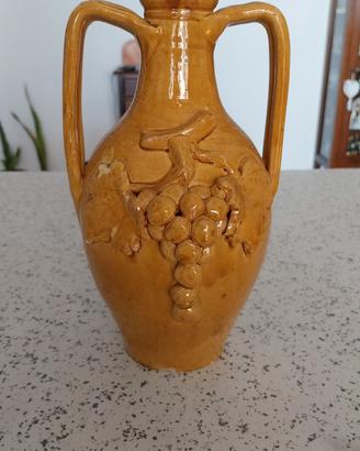 anfora vintage in terracotta smaltata anni 70