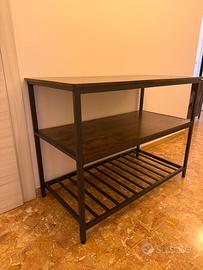 Isola da Cucina Scaffale 3 livelli in acciaio