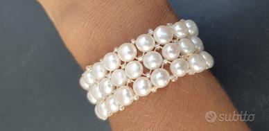 Bracciale elastico in madreperla