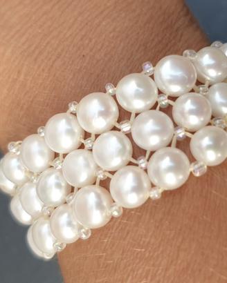 Bracciale elastico in madreperla