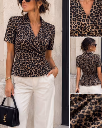 Blusa  Max Mara in lana – Animalier leopardato