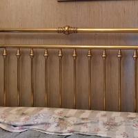 Letto matrimoniale in Ottone artigianale, anni 80