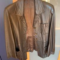 Giacca di pelle marrone taglia 44