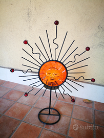 Portacandela metallo etnico sole