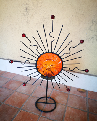 Portacandela metallo etnico sole