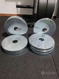 Set 80kg dischi in ferro cromato foro 55mm