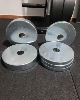 Set 80kg dischi in ferro cromato foro 55mm
