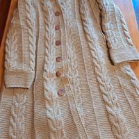 capotto in lana fatto a mano ai ferri e foderato