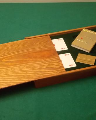 SCATOLA D'EPOCA LEGNO-PENNA/RUBRICA PLACCATI ORO