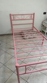 letto singolo stile rustico rosa