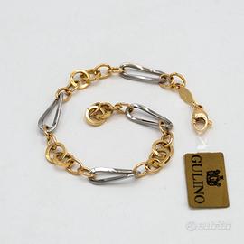 Bracciale donna oro giallo e bianco 18 kt D.33