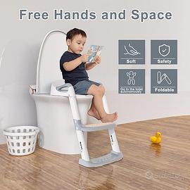 Riduttore WC Bambini Scaletta Regolabile Pieghevol