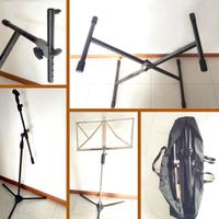 Stand X con braccio, asta mic. leggio e borsa