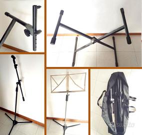 Stand X con braccio, asta mic. leggio e borsa