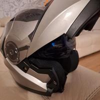 Casco Modulare SKA-P  Doppia Visiera Silver Metal 