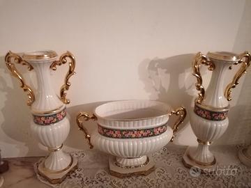 TRE VINTAGE VASI PORCELLANA CERAMICA ANNI '50