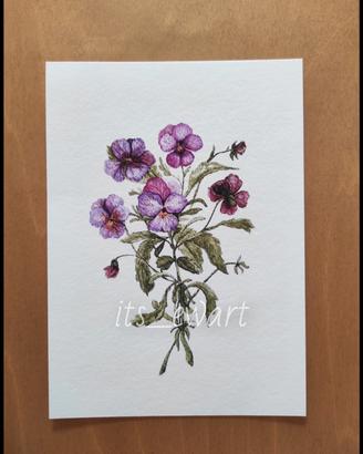 Stampa Fine Art Violette – Acquerello floreale