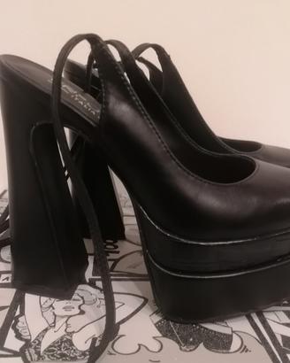 Enposh Scarpe Tacco Alto 15 Nero Plateau Tg.37