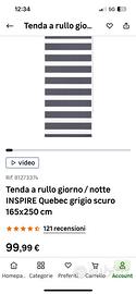 Tende a rullo grigio giorno/notte