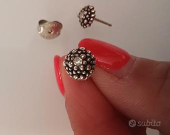 ORECCHINI argento perlage con ZIRCONE Raspini 