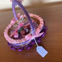 Cestino decorat a mano con saponetta