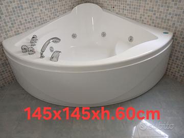 Vasca idomassaggio GLASS angolo 140x140xh.60cm