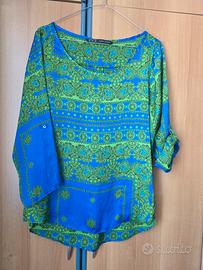 Zara Woman – Blusa fantasia paisley verde e blu el
