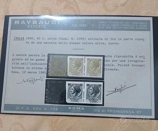 francobolli è 'POSTE REPUBBLICA ITALIANA' e la den