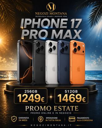 iPhone 17 Pro Max Nuovo - 24 Mesi di Garanzia