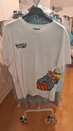 T-shirt Discaimer 2021 Bianca Stampe colorate 
