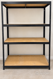 Scaffale in metallo nero  118 × 45 × 180