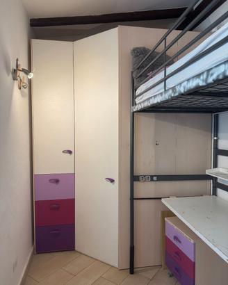 cameretta ragazza: cabina armadio & letto castello