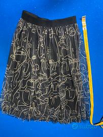 gonna lunga con tulle e cinta elastica