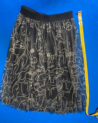 gonna lunga con tulle e cinta elastica