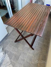 Tavolino da esterno in legno 120x70