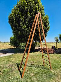 Scala Agricola Doppia in Legno per Giardinaggio
